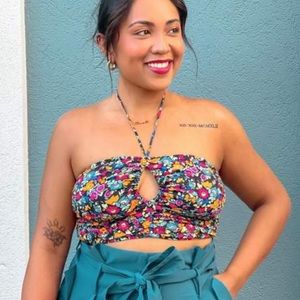 Wild Fable Women's Sleeveless Woven Cropped Top